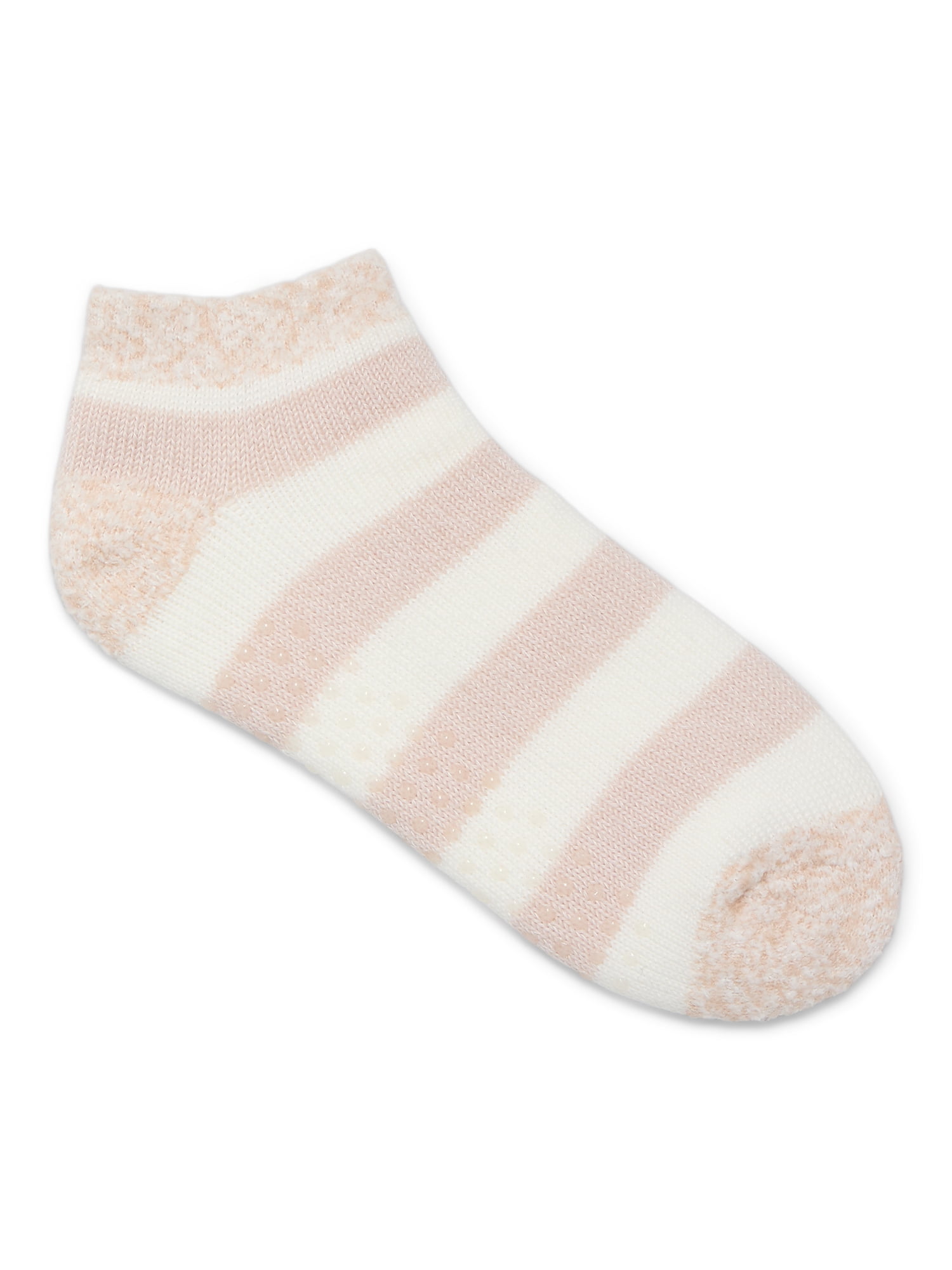 Joyspun Women's Double Layer Low Cut Lounge Socks, 3 Pack, Shoe Sizes 4-10