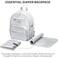 thumbnail image 3 of uninni Diaper Baby Bag Backpack for Moms and Dads with Baby Boys and Girls, Portable Changing Pad, Removable Pacifier Case - Grey, 15", 3 of 7