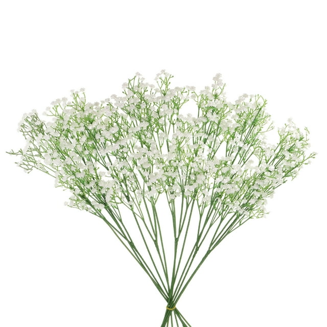 Uxcell 12Pcs Flores Artificiales Falsas a Granel, Ramo de Flores Artificiales de PU con Tallos, Blancas
