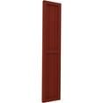 thumbnail image 2 of Ekena Millwork 10 1/2"W x 42"H Americraft Three Board Exterior Real Wood Two Equal Panel Framed Board-n-Batten Shutters (Per Pair), Pepper Red, 2 of 9