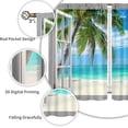 thumbnail image 2 of Ocean Beach Palm Trees Kitchen Curtains Summer Tropical Island Bedroom Window Treatments Nature Landscape Scenic Nature Bedroom Living Room Drapes Fabric 2 Panels 26x36 Inch, 2 of 6