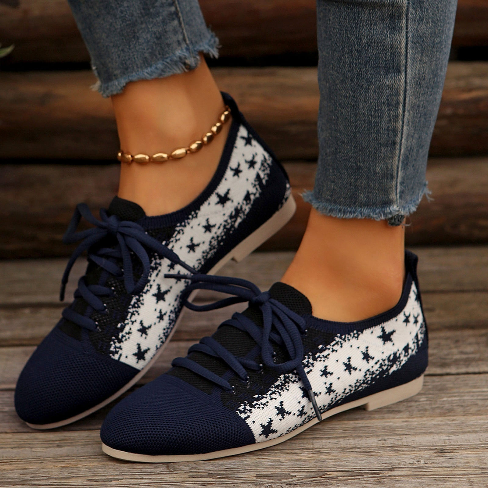 Baskets Pour Femmes De Haute Qualité à Lacets Noirs Chaussures