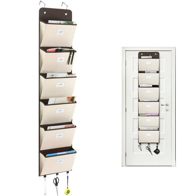 Over the Door Organizer, 6 Pockets Bathroom Shoe Hanging Storage