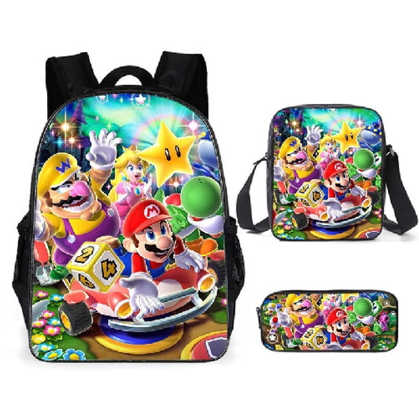 (Varios Estilos Disponibles) 3d Nuevo Estilo Mario Bolsa De Hombro Estuche De Lápices Escuela Primaria Estudiantes Super Impreso Comida