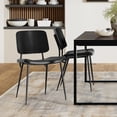 thumbnail image 6 of Simpli Home Hayley Dining Chair (Set of 2) in Black Vegan Faux Leather, 6 of 10
