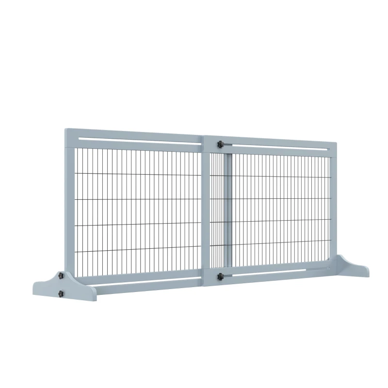 Dog Crate, Pet Gate,Wooden Pet Gate,Freestanding Pet Gate for Your Home, Blue,Gray Pet Playpen,Steel,Wood Chicken Coop, Pet Supplies Pens & Hutches