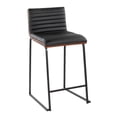 thumbnail image 4 of Mason Counter Stools for Kitchen Counter in Wood, Black Metal, and Faux Leather, Counter Height Chairs, Bar Stools Set of 2, Counter Height Chairs, Bar Stools For Kitchen Island, 4 of 6