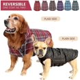 thumbnail image 3 of Chaleco impermeable a prueba de viento Reversible estilo británico a cuadros para perros abrigo de invierno cálido, 3 of 4