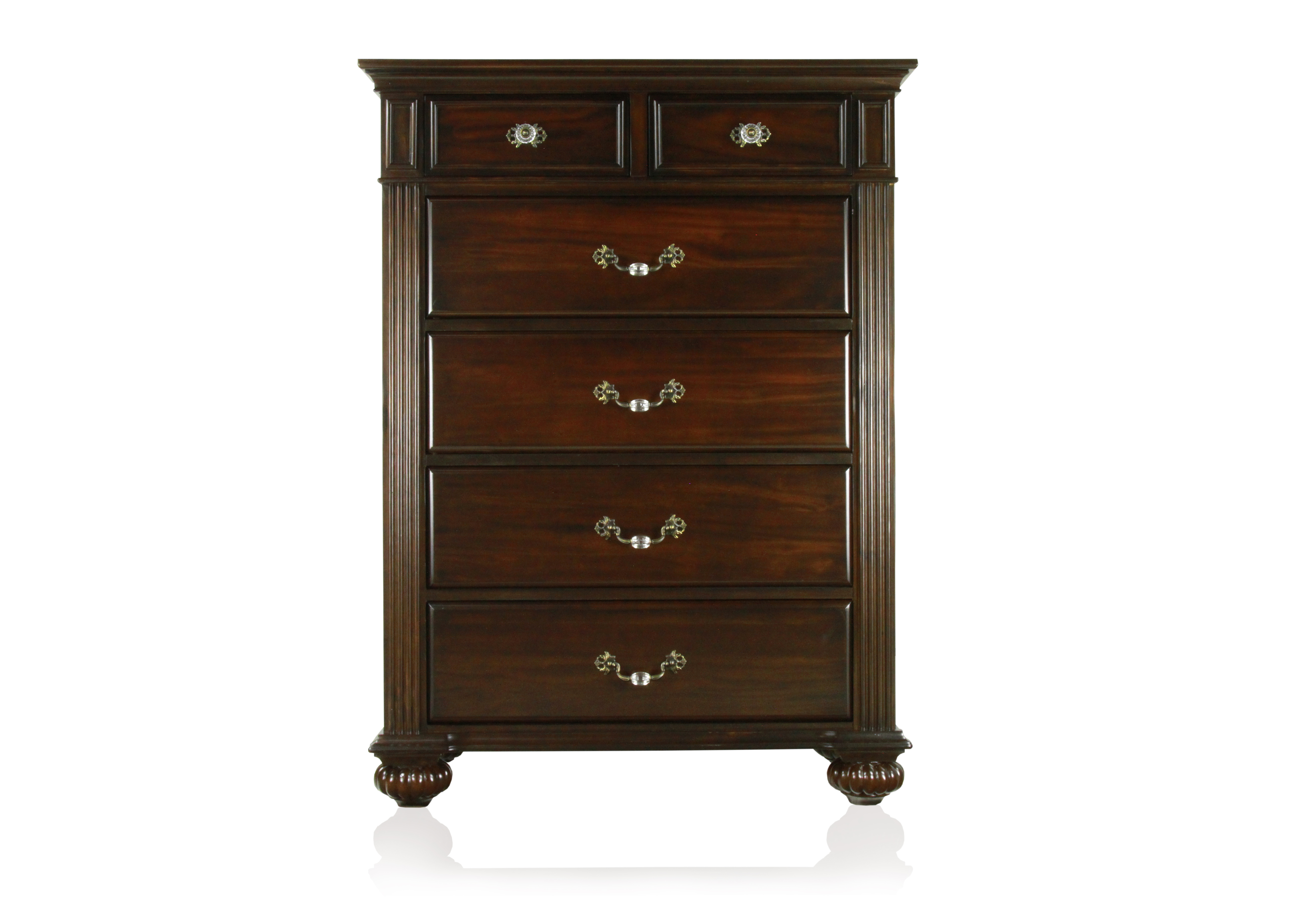 Furniture of America EL Paso Transitional 6-Drawer Chest, Dark Walnut