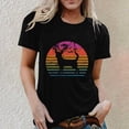 thumbnail image 1 of T-Shirts Tendance pour Femmes Col Rond Manches Courtes Imprimé Graphique Hauts de Mode pour Usage Quotidien, 1 of 4