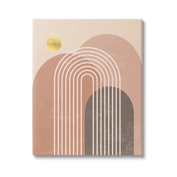 Stupell Industries Geometric Abstract Arch Shapes Graphic Art Gallery Wrapped Canvas Print Wall Art, Design by Caroline Alfreds