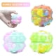 thumbnail image 1 of Bola de compresión de 3 x 2.8 pulgadas Bola de silicona de burbuja Bola de compresión 3D sin BPA Alivio del estrés y la ansiedad Bola de descompresión luminosa Juguete Bolas de estrés pop interactivas Muyoka Hogar, 1 of 6