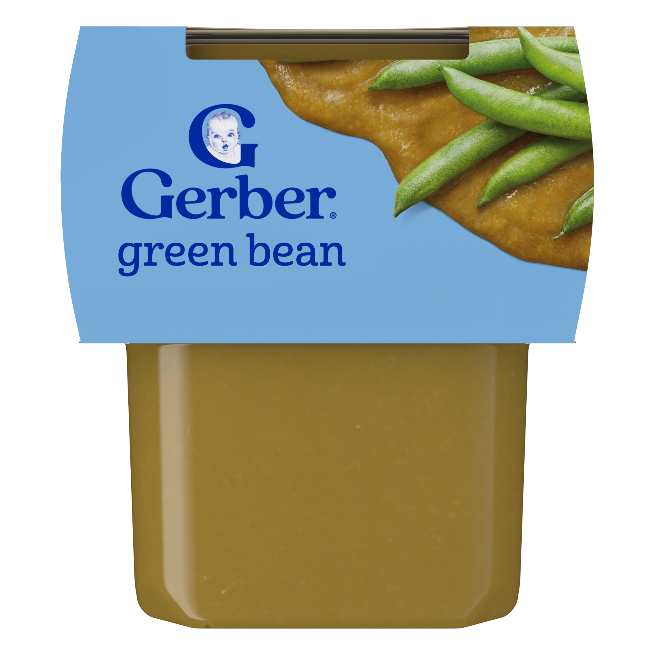 Gerber Stage 2 Baby Food, Green Beans Puree Tubs, Baby Puree, 2PK 8 oz