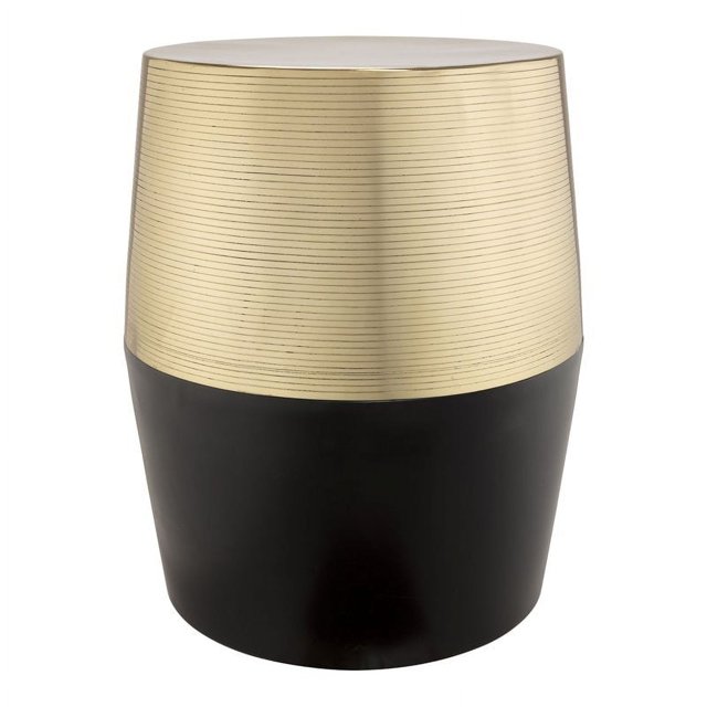 TOV Furniture Jadran 18" Black and Gold Iron Stool