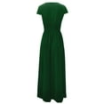 thumbnail image 5 of Antinious Ladies Summer Dress,Formal Party Dresses for Women,Evening Dresses for Women Short Sleeve V-Neck Fold High Waisted Solid Maxi Dresses,Green,M, 5 of 5
