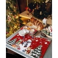 thumbnail image 6 of Christmas Placemats Set of 4, Red Poinsettia Snowman Place Mats Christmas Tree Balls Squirrel Cat Placemat Table Decoration for Kitchen Table Dinner Xmas Party Decor Indoor Outdoor 13x19 Inch, 6 of 9