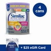 [$25 Savings] Similac Pro-Advance Baby Formula for Immune Support, With 2'-FL HMO, Powder, 1.93-lb Tub (4 Count) with Free $25 eGift Card