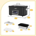 thumbnail image 2 of Sunvivi 8-Quart 12-in-1 Programmable Slow Cooker Roaster Oven, Multi-Cooker with Digital Timer, Adjustable Temperature, Removable Non-Stick Pot & Dishwasher-Safe Glass Lid, Black, 2 of 9