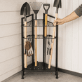 thumbnail image 5 of Garden Tool Organizer Rack, Metal Corner Yard Tool Tower with 34 Storage Slots and 14 Hooks, 12.5 x 17 x 26 in, 5 of 7