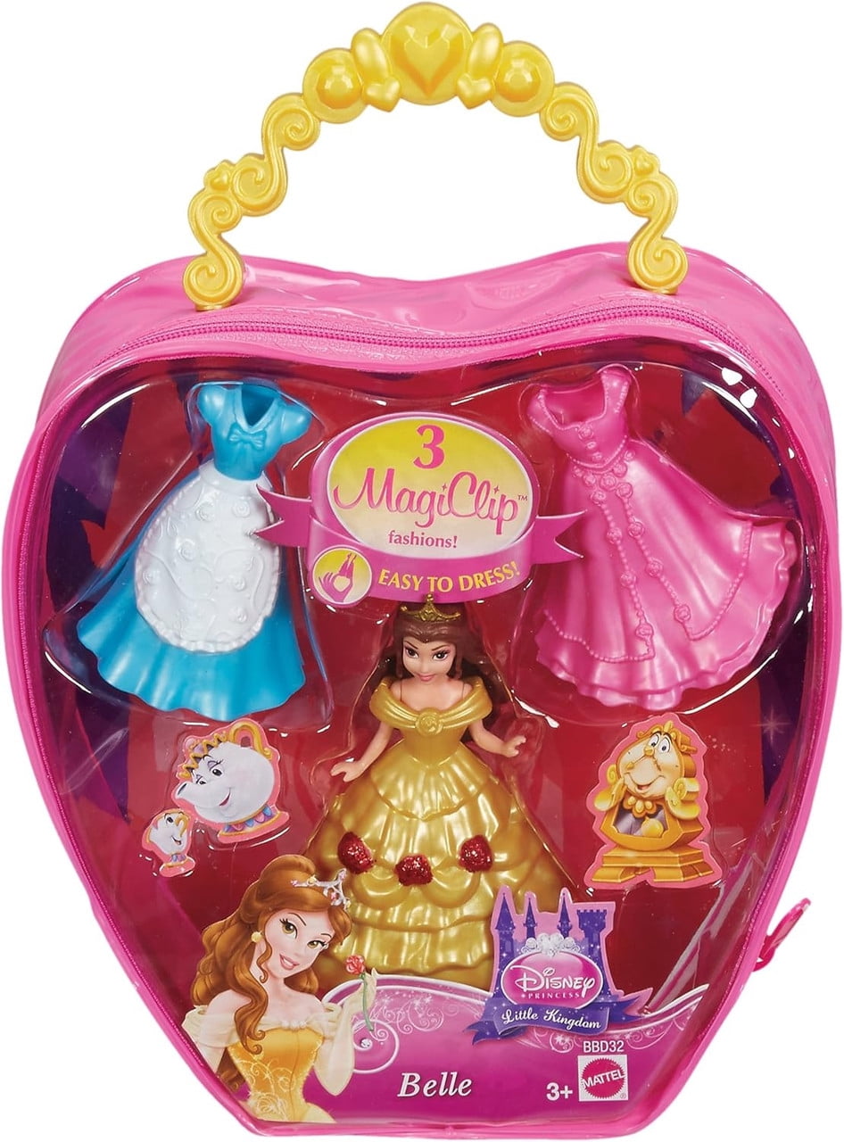 Disney Princess Fairytale Magiclip Vinyl Bag Belle Doll