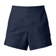 thumbnail image 4 of Casual Shorts for Women Only Moment Workout Shorts Women Cotton and Linen Casual Loose Elastic Waist Drawstring Beach Cover Up Shorts Navy,XL, 4 of 5