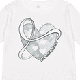 thumbnail image 4 of Inktastic Lung Cancer Awareness White Ribbon Around Heart Boys or Girls Long Sleeve Toddler T-Shirt, 4 of 5