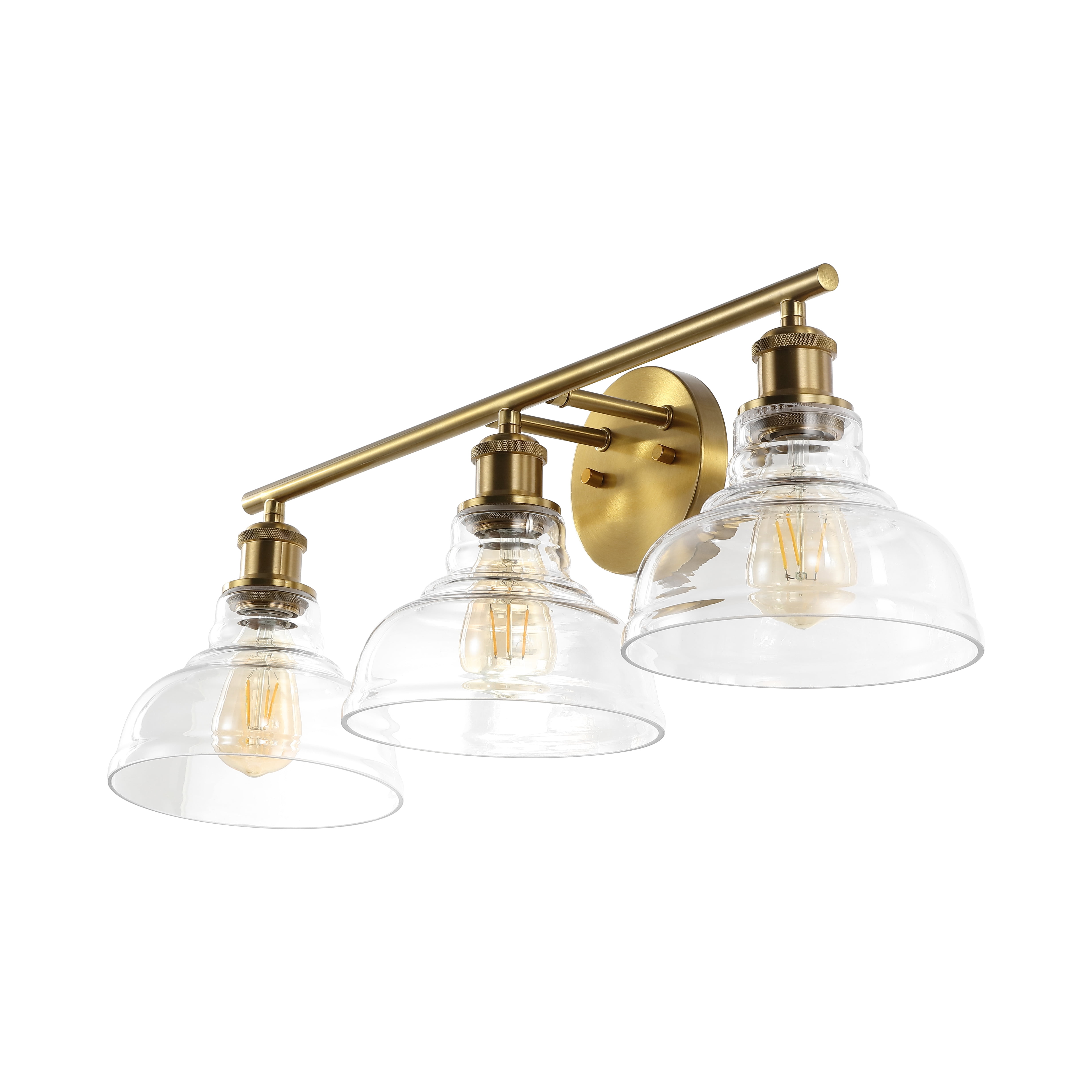 Safavieh Calyna 3-Light 27.25" Industrial Iron Sconces, Gold