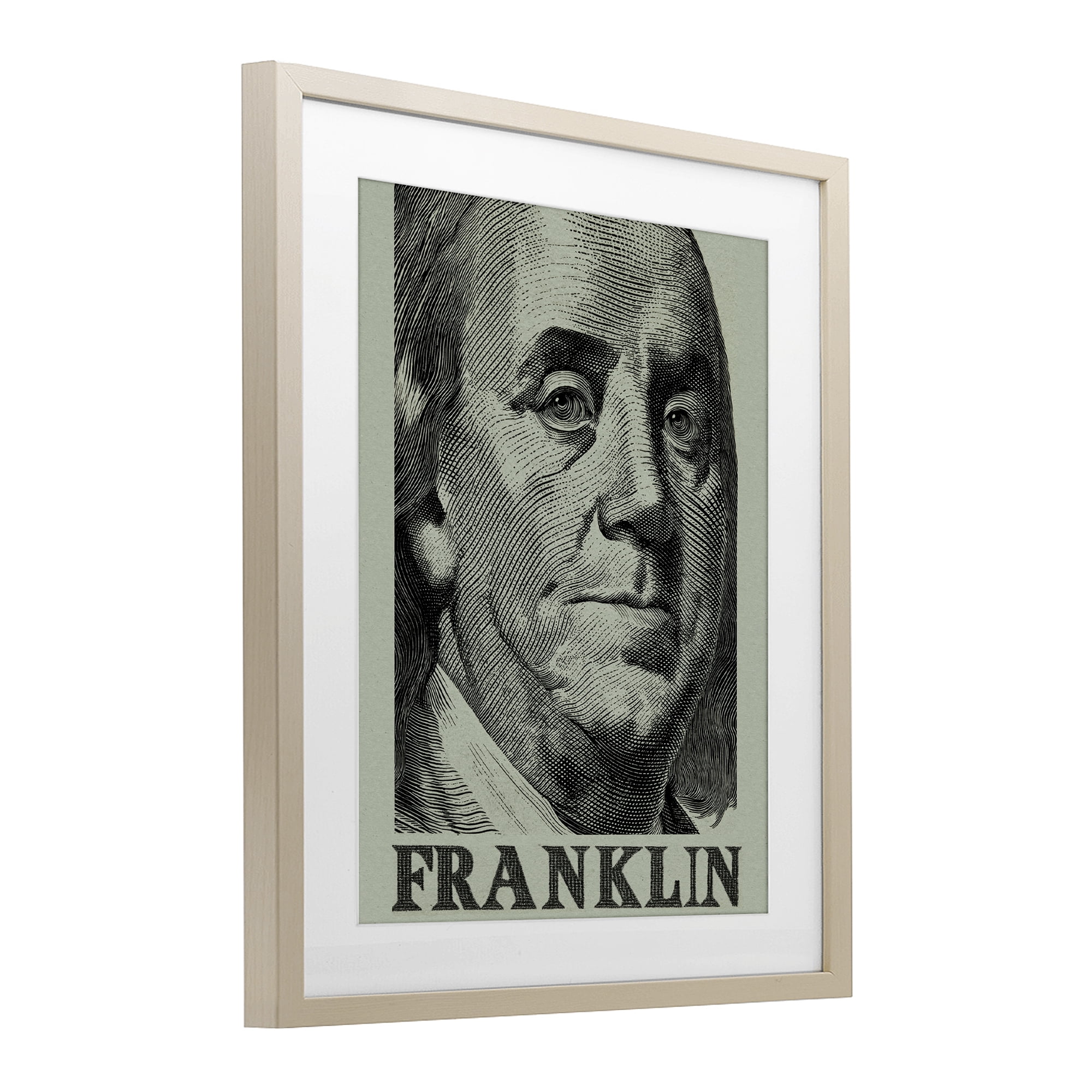 Stupell Industries Franklin's Influence Portrait Birch Framed Print Under Glass, design by Svetlana Aleynikova