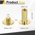 thumbnail image 2 of Uxcell 50set Chicago Screw M5 x 12mm 14mm Length Metal Phillips Nail Rivet Stud Screw Bolts Rivets Binding Post Screw for DIY Leather Belt Bag Craft Bookbinding, Gold, 2 of 6