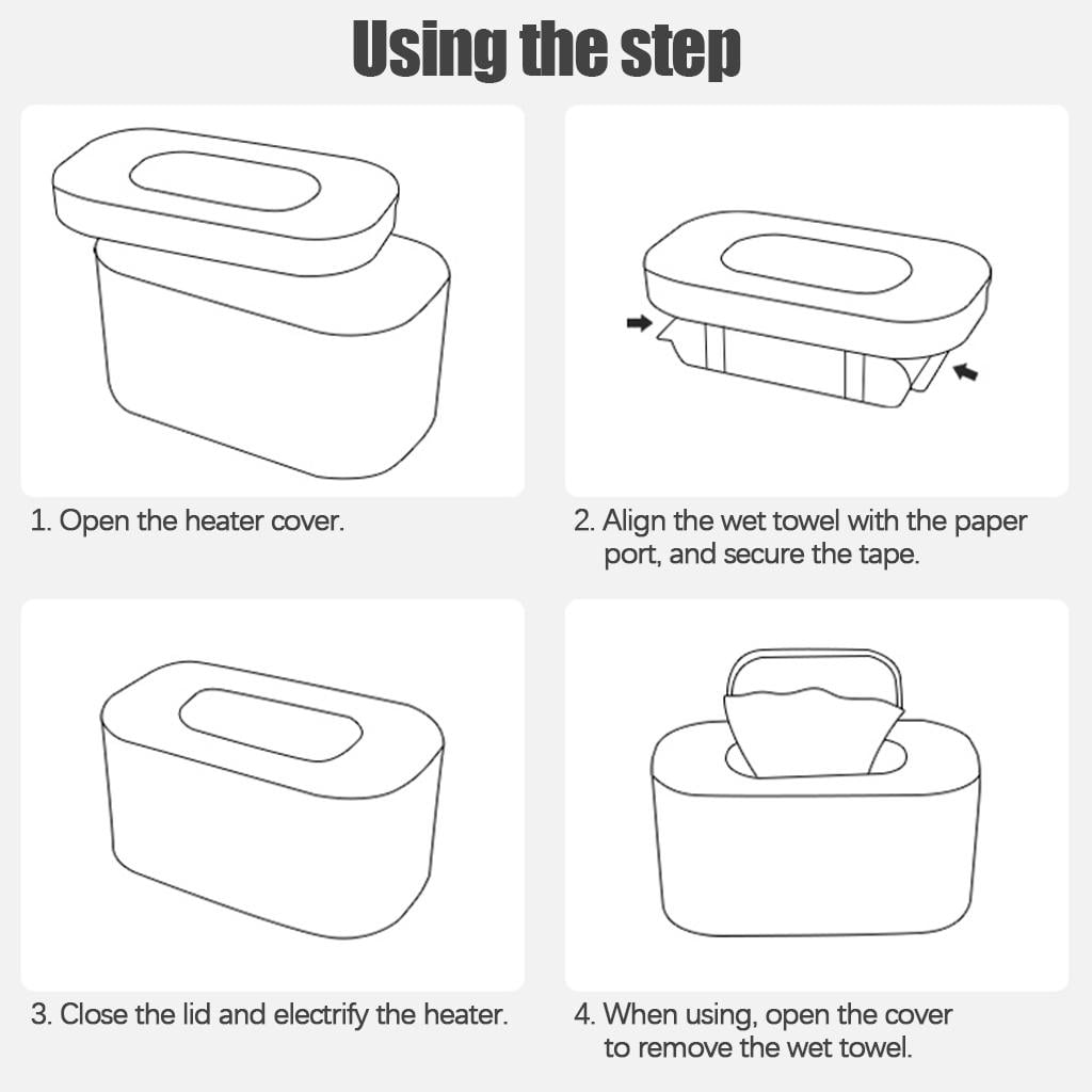 LeeQinersw Baby Wipes Warmer BPA-Free USB Plug in 10W Wipe Holder Case for Home Car Use Green Constant temperature