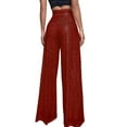 thumbnail image 4 of Sequin Pants for Women 2026 Trendy Sequin High Waisted Shiny Loose Wide Leg Flowy Rave Pants, 4 of 6