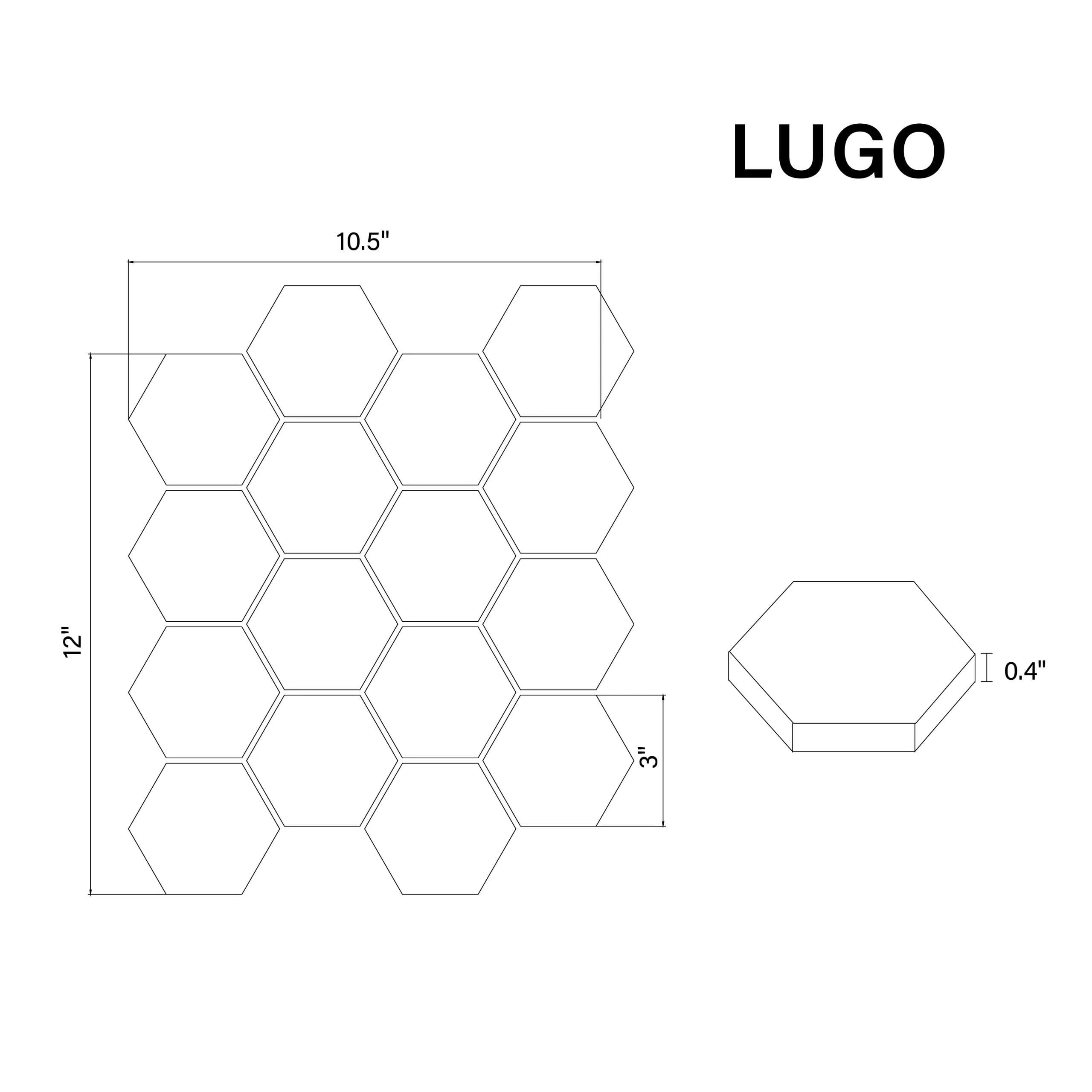 Lugo 12.1" x 10.43" Lava Stone Mosaic Floor and Wall Tile in Blue (Pack of 9)