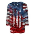 thumbnail image 4 of Cavosen Red White and Blue Shirts for Women 4th of July 3/4 Sleeve Crew Neck Tops USA Star Striped Print T Shirts Lady XL Red White and Blue Casual Tops Patriotic Tunic Tees Patriotic Clothes, 4 of 5