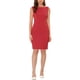 thumbnail image 1 of Vestido de mujer sin mangas de corte ajustado Inspire Chic, con escote barco, vestido para el trabajo, rojo, talla L, 1 of 6