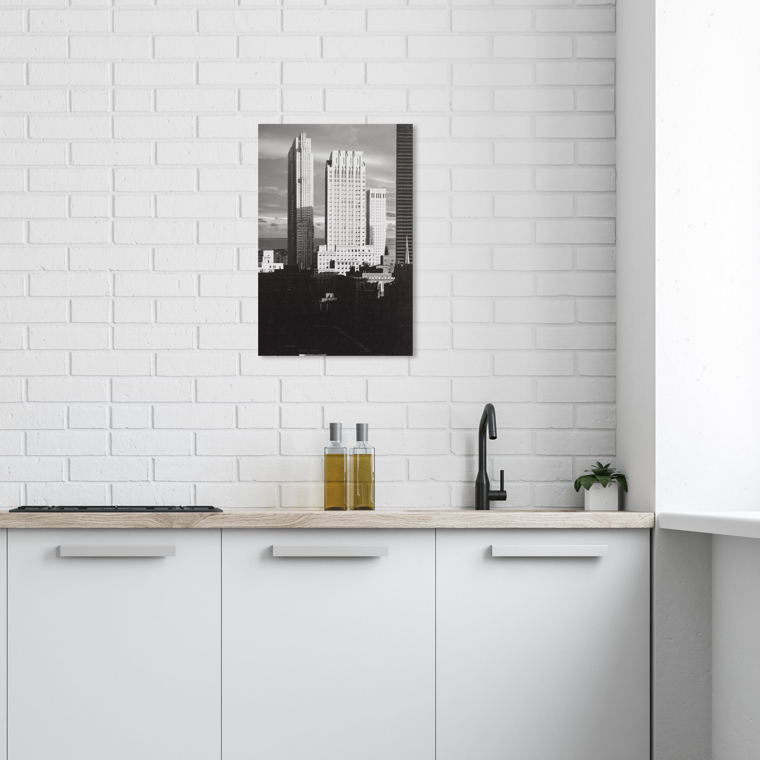 Skyscraper City Architecture and Buildings Wall Art Print Black 16x24
