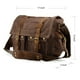 thumbnail image 3 of GEARONIC TM Bolso bandolera militar escolar de lona y cuero vintage para hombre Messenger grande 17 "- Café Methold SH1106-111, 3 of 4