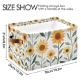 thumbnail image 4 of Yayeee Canvas Storage Basket with Handles for Shelves Fabric Bins Closet Organizer, Sunflowers and Leaves Pattern, 4 of 8