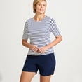 thumbnail image 4 of Lands' End Women's Plus Size SunShade UPF 50 Elbow Sleeve Rash Guard Swim Tee, 4 of 6