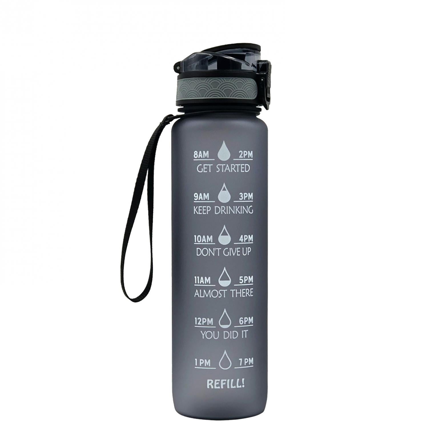 Clearance! EQWLJWE 32 oz Water Bottle with Time Marker