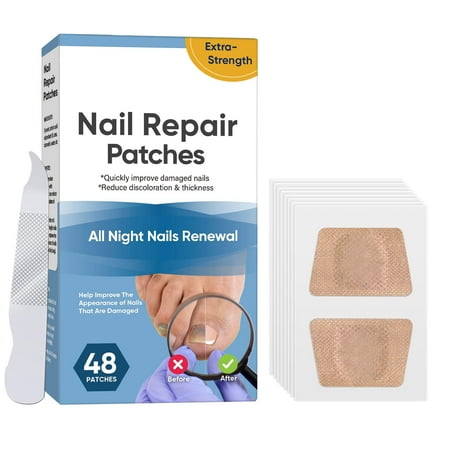 Toenail Fungus Treatment Extra Strength, 48pcs Nail Repair Strips for Restores Appearance of Discolored or Damaged Nails