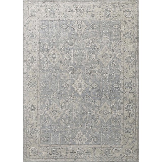 Ahgly Company Tapis d'Intérieur Rectangle Mid-Century Moderne Gris Argent Pâle Zone Orientale, 5' x 7'