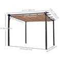 thumbnail image 3 of Outsunny 10' x 13' Aluminium Outdoor Pergola Gazebo Backyard Canopy Cover Square Sunshade Garden Grape Trellis Black, 3 of 10