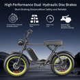 thumbnail image 2 of YRSG 48V 2*1000W Mountain Off-Road Electric Bicycle For Men Women 20''*4.0 Fat Tires Electric Bike For Adult UL2849,Green, 2 of 8