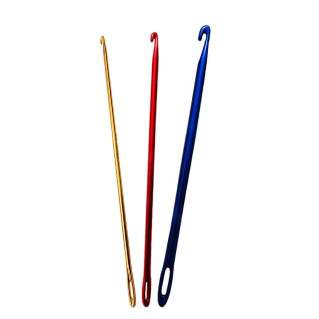 Aluminium Crochet Hooks Set with Eye for Knitting Crafts Assorted Color 3pcs Various Sizes Suitable for All Projects