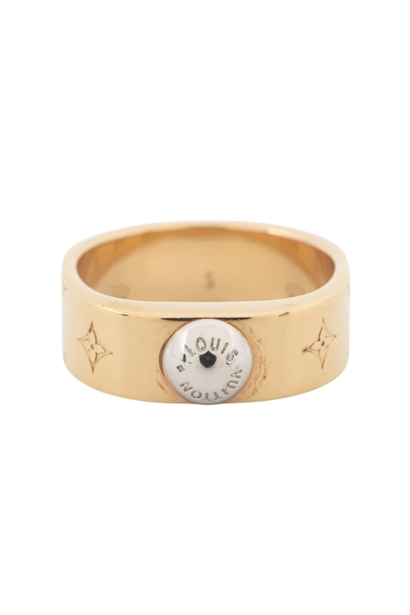 Pre-Owned Louis Vuitton Nanogram Ring, Size S, M00210. (LOUIS VUITTON ring)