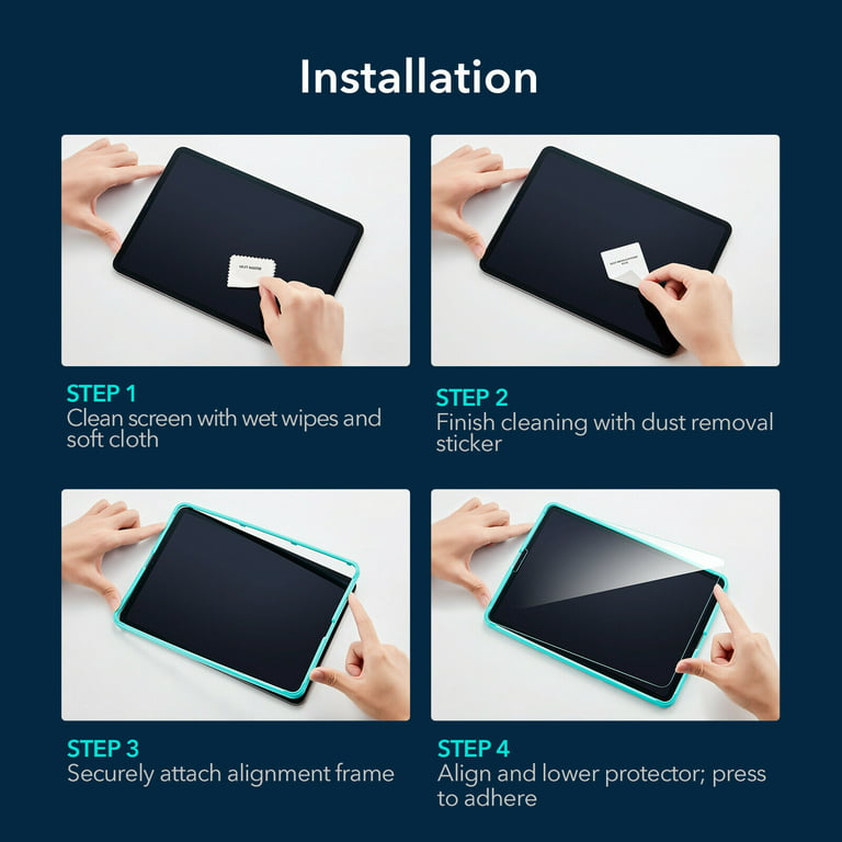 ESR Verre Trempé Compatible avec iPad Pro 11 (2022/2021/2020/2018) et iPad  Air 5/ iPad Air 4 (2022/2020), Protection Écran Rayure-résistible, Cadre  d'Installation Offert, Lot de 2 : : Informatique