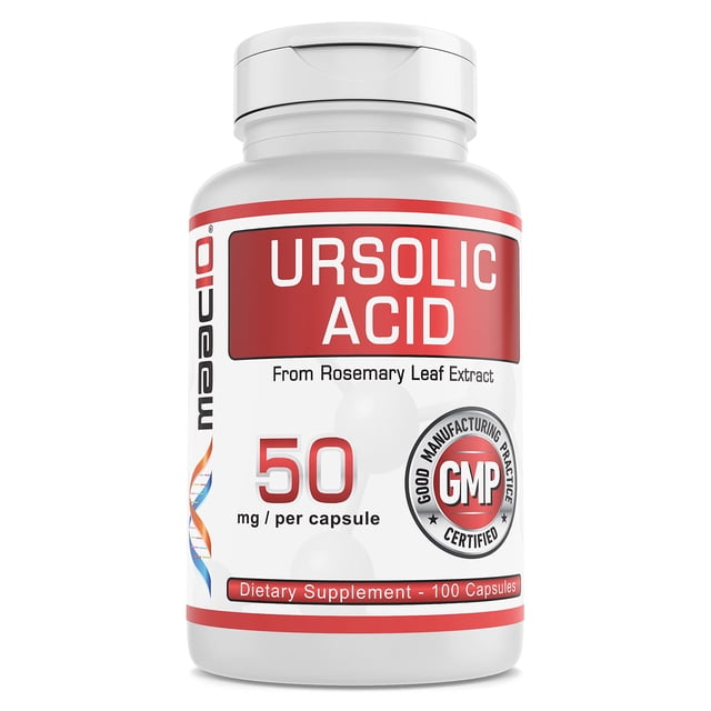 Suplemento MAAC10 de ácido ursólico, 50 mg, 100 cápsulas, porción de 33 días