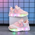 thumbnail image 2 of Toddler Girls Fashion Light Up Shoes Toddler LED Flashing Lightweight Mesh Slip On Adorable Running Sneakers, 2 of 4