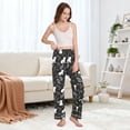 thumbnail image 5 of Dailycode Women's Pajama Pants Wide Leg Lounge Pj Bottoms With Pockets White and Black Cats, 5 of 7