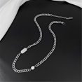 thumbnail image 3 of Clavicle Chain Stainless Steel Silver Color Men Cuban Chain Necklace for Party---Product code 60675 1980 Gold, 3 of 5